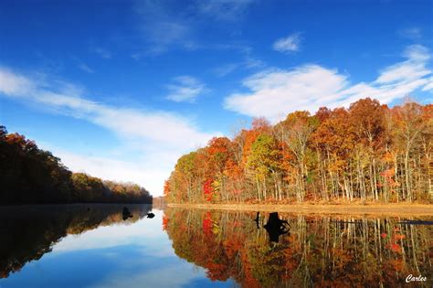 Wallpaper Autumn Trees Sky Lake Reflection Fall Water Clouds
