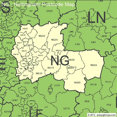 Nottingham Postcode Area And District Maps In Editable Format
