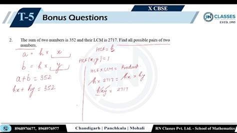 Rn Classes 10th Cbse Test 5 180623 Detailed Solutions Youtube