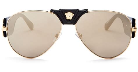 Versace Mens Mirrored Aviator Sunglasses In Metallic For Men Lyst