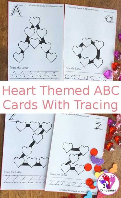 Free Heart Abc Letter Cards With Tracing Valentines Day Funny Abc