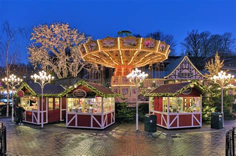 A little walk into town. Christmas Market With Carousel In Liseberg Park Of ...