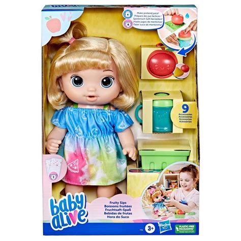 Baby Alive Fruity Sips Doll Apple Pretend Juicer Baby Doll Set Kids