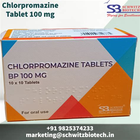 Chlorpromazine Tablet 100 Mg Manufacturer Supplier Exporter In