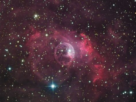 Ngc 7635 The Bubble Nebula Blown By The Wind From A Massive Star This