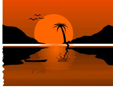 Download High Quality Sunset Clipart Landscape Transparent Png Images