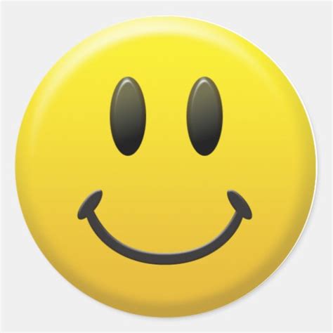 Happy Smiley Face Classic Round Sticker