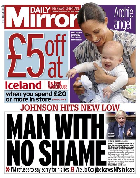 Man With No Shame The Papers On Boris Johnsons Performance In The