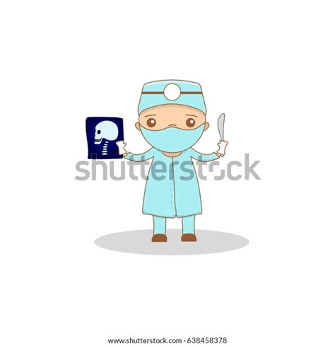 Cute Cartoon Doctor Surgeon Kawaii Character Stock Vector Royalty Free