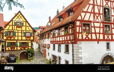 Old Nice Half Timbered Houses In South Germany Beautiful Typical