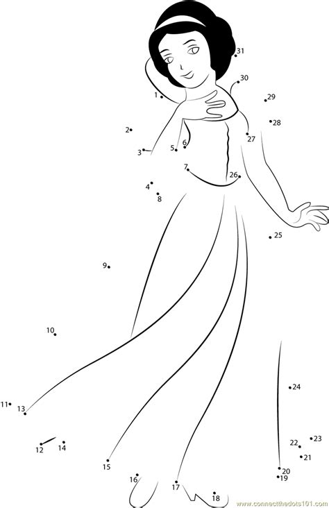 Disney Princess Snow White Dot To Dot Printable Worksheet 4b1