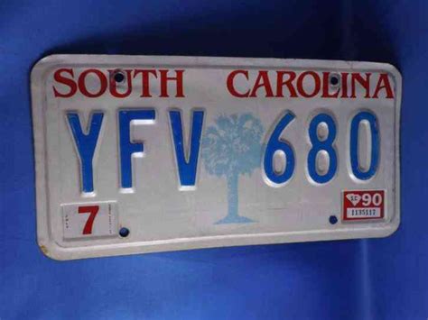 South Carolina License Plate 1969 Ex 6100 Vintage Car