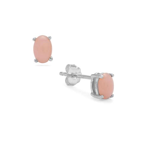 Cts Pink Opal Sterling Silver Earrings Gemporia