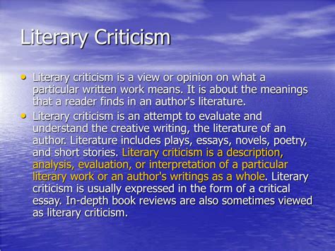 Ppt Literary Criticism Powerpoint Presentation Free Download Id