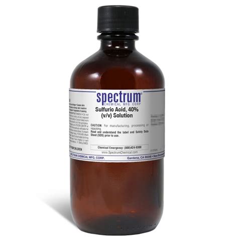 Sulfuric Acid, 40% (v/v) Solution, Spectrum™ Chemical | Fisher Scientific