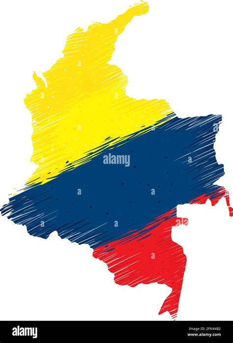 Colombian Flag In Map Stock Vector Image And Art Alamy