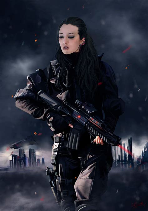 Soldier Cecilia Gf Warrior Woman Shadowrun Characters Cyberpunk