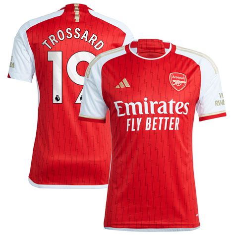 Arsenal Adidas Home Shirt 2023 24 With Trossard 19 Printing Arsenal