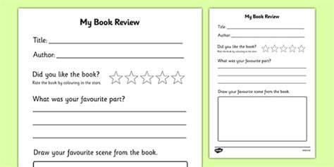 Printable Book Review - book review, book review template, my