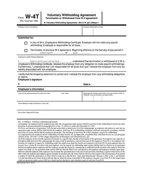 Irs Form W 4v Printable Fillable Form W 4v Voluntary Withholding Images