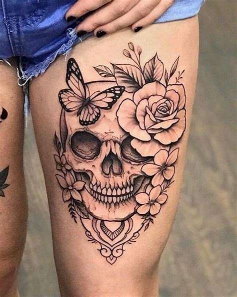 Pin By Alicia Ardieta On Body Works Feminine Skull Tattoos Skull