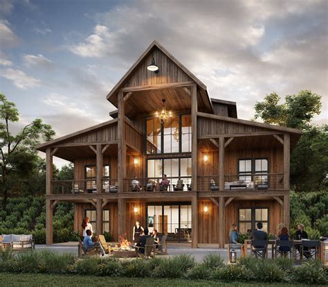 Raleigh House Plan Two Story Rustic Barn House Design With An ADU MB