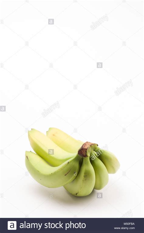 Fresh Bananas Cluster On A White Background Stock Photo Alamy