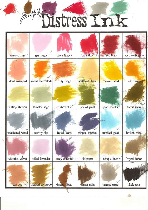 Ranger Ink Color Chart