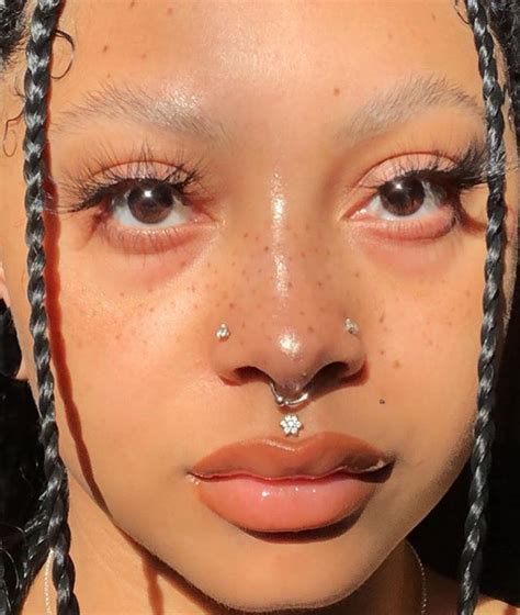 pin by riley on ♛ aesthetics atlantabhabie cute nose piercings face piercings facial