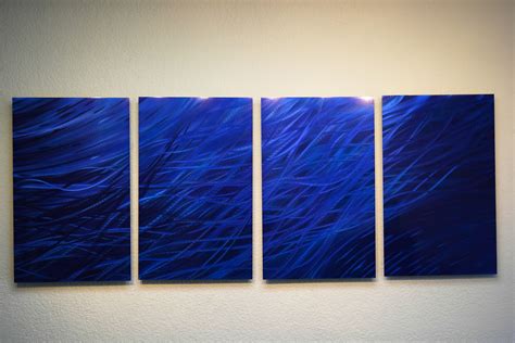 Ocean Dark Blue - Metal Wall Art Abstract Sculpture Modern Decor ...