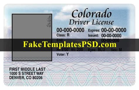 Colorado Driver License Template Psd New 2023