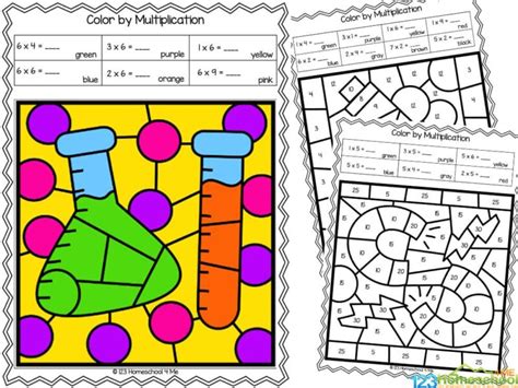 Color By Number Multiplying By Worksheet Education Autumn Fall