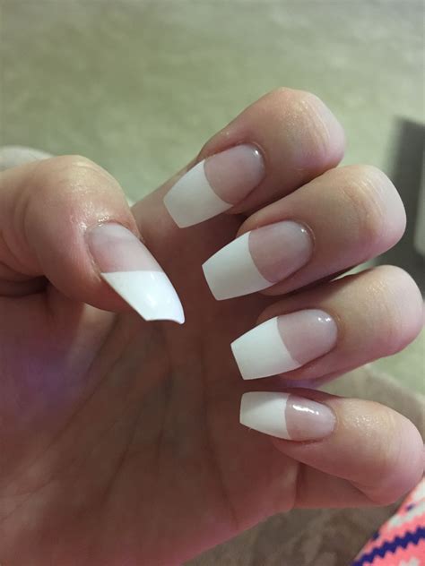 French Tip Coffin Nails French Tip Acrylic Nails French Acrylic