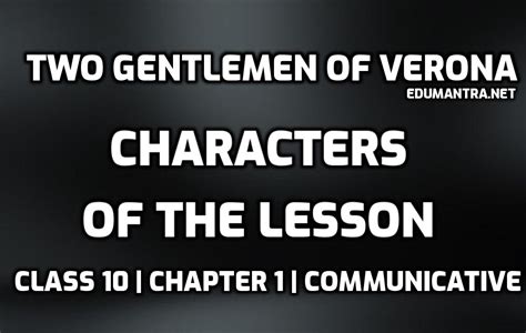 Characters In Two Gentlemen Of Verona Class Chapter