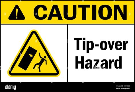 Caution Tip Over Hazard Sign General Safety Signs And Symbols Stock