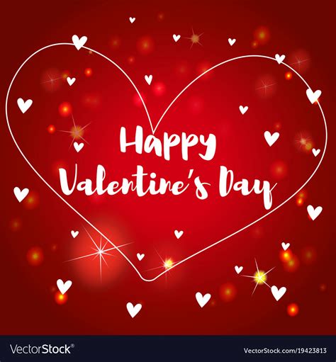 Valentine Card Template With Hearts On Red Vector Image