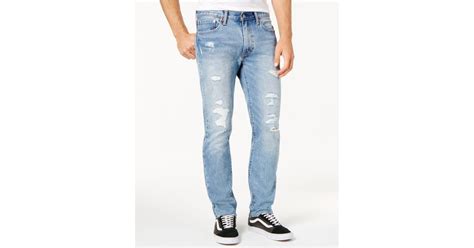 levi s men s 511tm slim fit cropped raw hem jeans in blue for men lyst