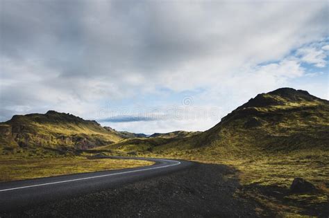 Road Through Icelandic Landscape Stock Image Image Of Iceland Remote