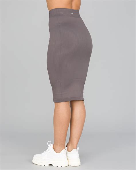 Aimn Concrete Ribbed Seamless Skirt Tightsno