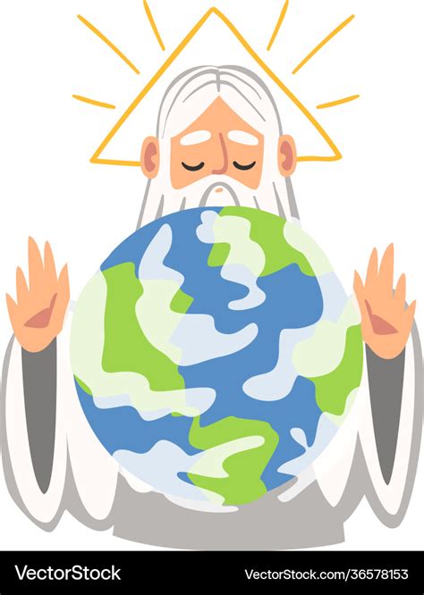 God Or Holy Father Creating World As Narrative Vector Image