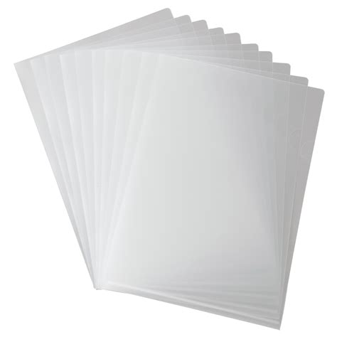 Office Plastic Clear Sliding White Bar A4 Size Document File Folder 10