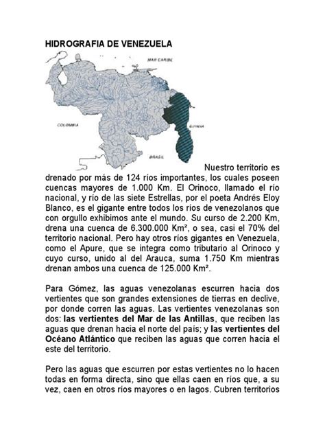 Hidrografia De Venezuela Pdf Venezuela Cuenca De Drenaje