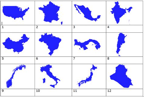 A lot of individuals admittedly had a hard t. Picture Quiz 24 - Country Outlines
