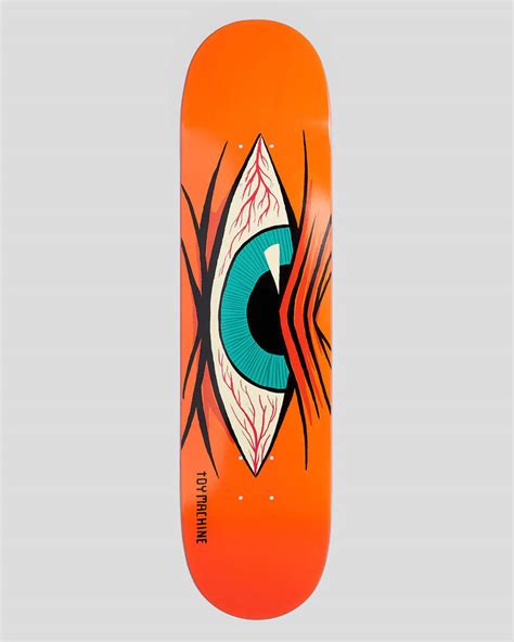 Toy Machine Mad Eye Skateboard Deck In Orange Fast Shipping And Easy