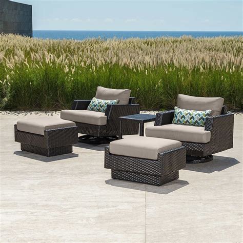 Doren outdoor wicker lounge chair and ottoman. beige 1 | Chair and ottoman set, Outdoor furniture sets ...