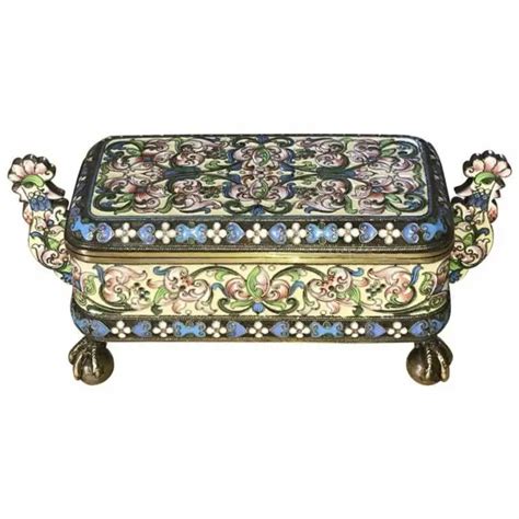 russian silver pavel ovchinnikov and ivan khlednikov gilt cloisonne enamel casket 9 561 00 picclick