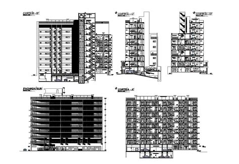Multistorey Building Design In Autocad File Cadbull