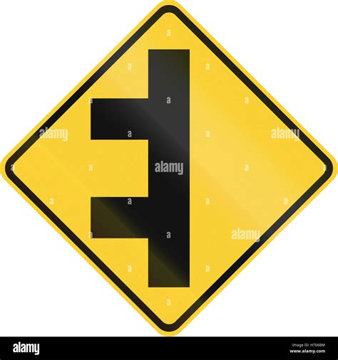 United States Mutcd Warning Road Sign Multiple Intersections Stock