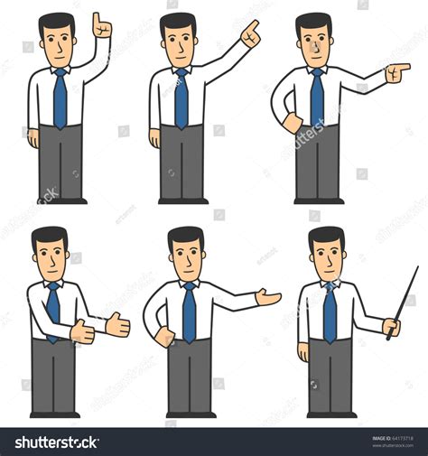 Manager Character Set 03 Stock Vector Royalty Free 64173718