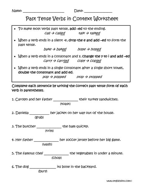 Verbs Worksheets Verb Tenses Worksheets Tenses Worksheet Verb